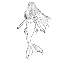 Ariel Princess Free Coloring Page for Kids