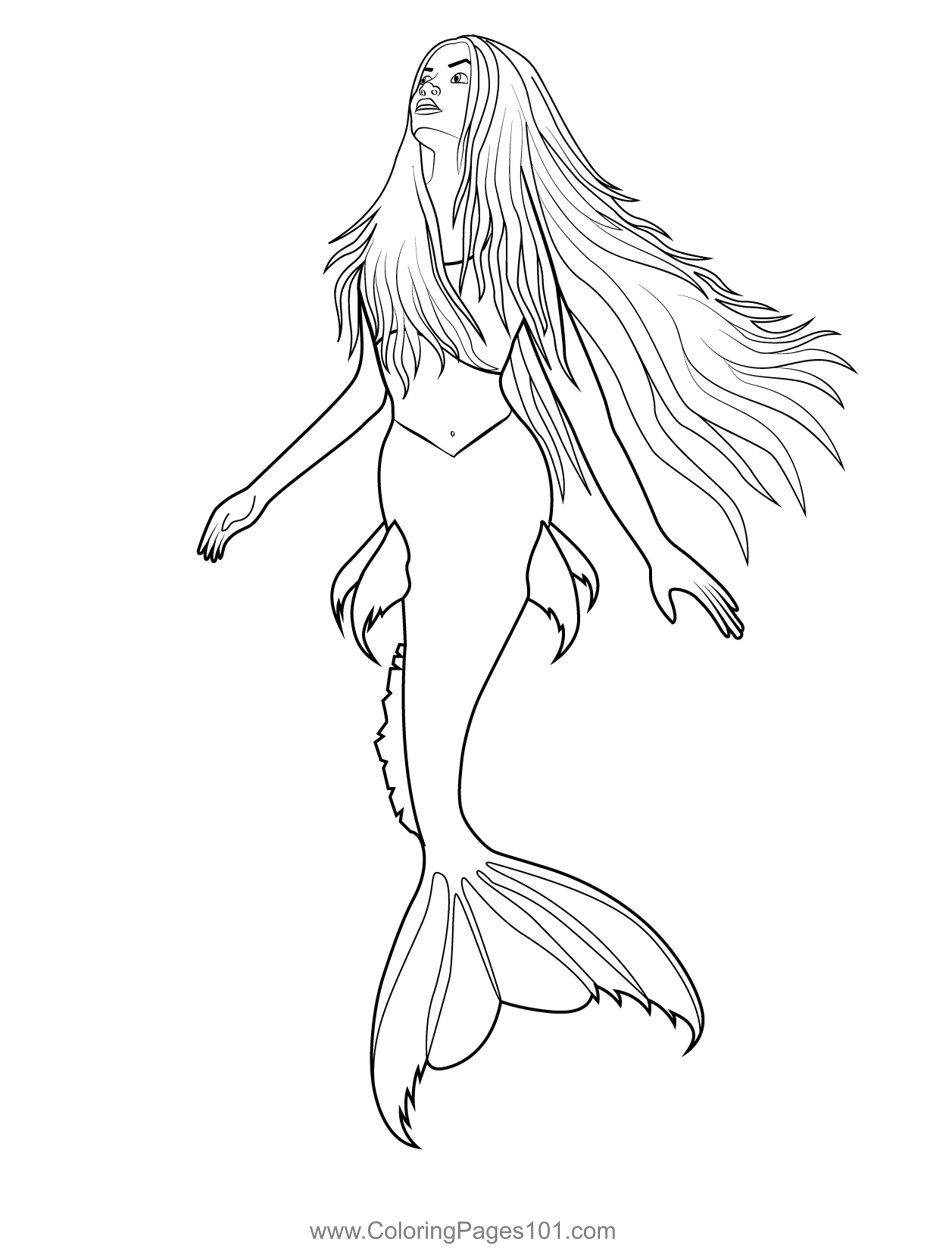 Ariel Princess Coloring Page for Kids - Free Ariel Printable Coloring ...