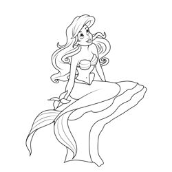 Ariel Quickly Swim Up Free Coloring Page for Kids