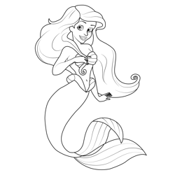 Ariel Free Coloring Page for Kids