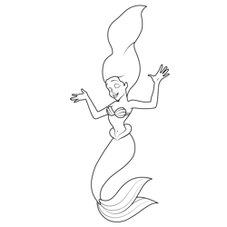 Beautiful Ariel Free Coloring Page for Kids