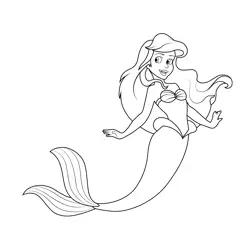 Little Mermaid Ariel Free Coloring Page for Kids