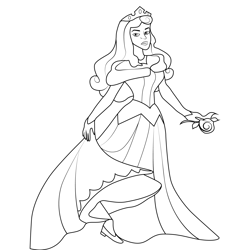 Aurora Beautiful Free Coloring Page for Kids