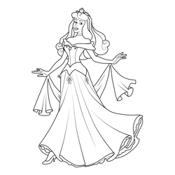 Aurora Dancing Free Coloring Page for Kids