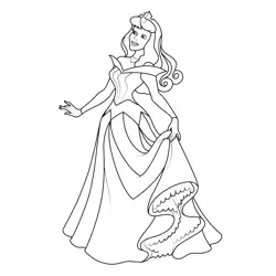 Aurora Elegant Free Coloring Page for Kids