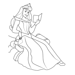 Aurora Magic Story Reading Free Coloring Page for Kids