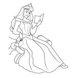 Aurora Magic Story Reading Free Coloring Page for Kids