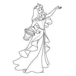 Aurora Wearing Tiara Free Coloring Page for Kids