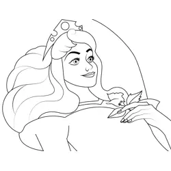 Aurora awaking from Sleep Free Coloring Page for Kids