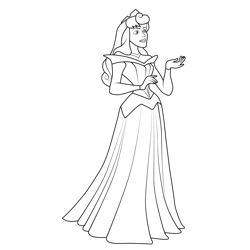 Princess Aurora Beautiful Young Woman Free Coloring Page for Kids