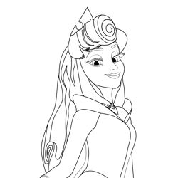 Princess Aurora Smiling Free Coloring Page for Kids