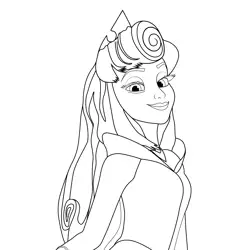 Princess Aurora Smiling Free Coloring Page for Kids