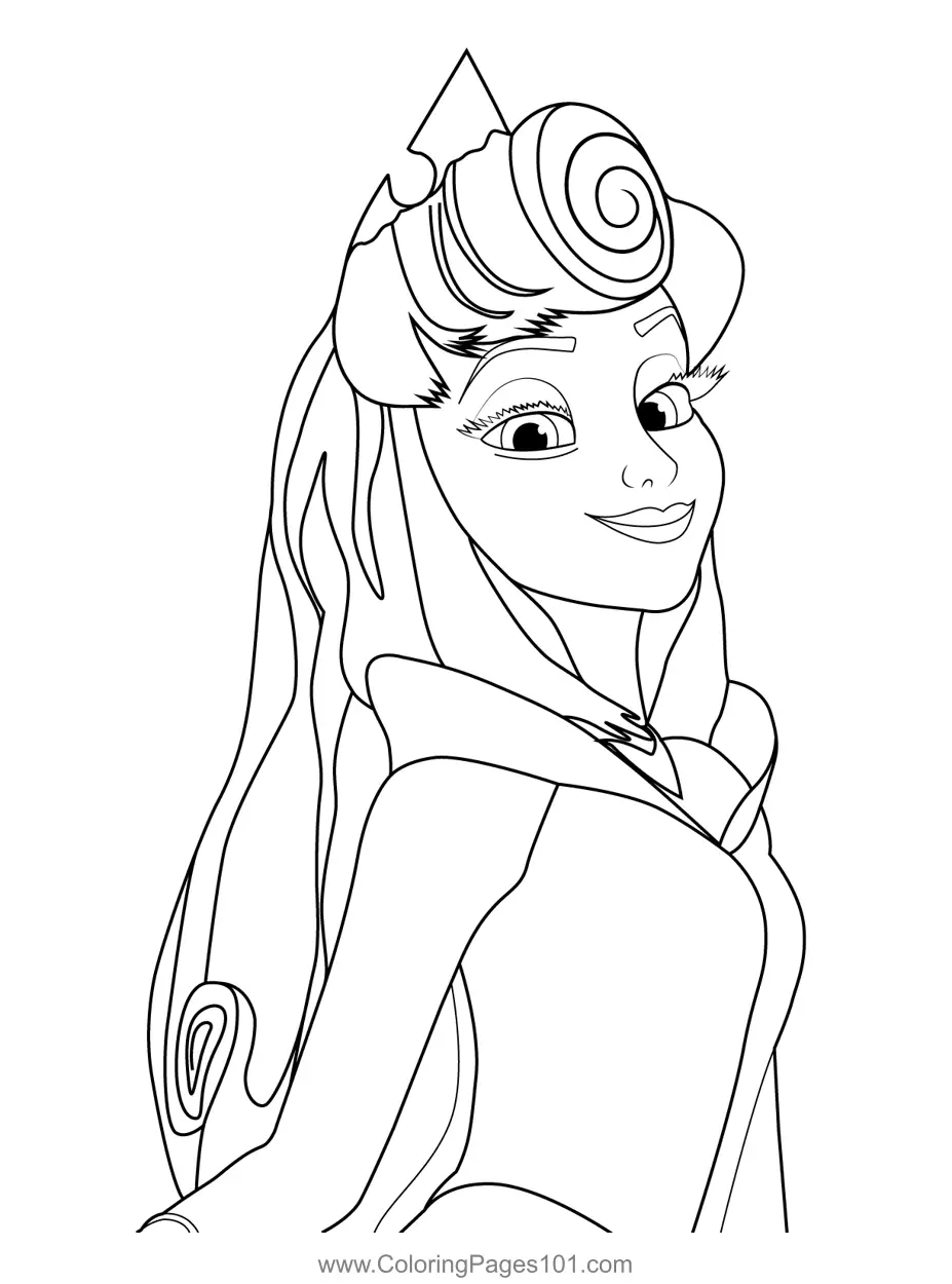 Princess Aurora Smiling Coloring Page for Kids - Free Aurora Printable ...