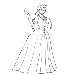 Belle Beauty Free Coloring Page for Kids