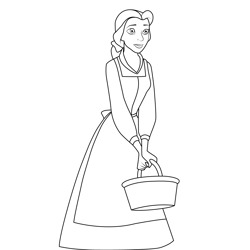Belle Carrying Basket Free Coloring Page for Kids