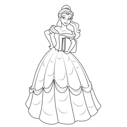 Belle Posing Free Coloring Page for Kids