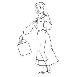 Belle in Backyard Free Coloring Page for Kids