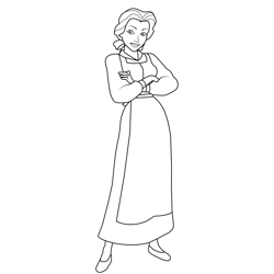 Belle in Costume Free Coloring Page for Kids
