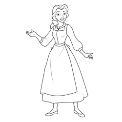 Belle Free Coloring Page for Kids