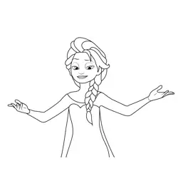 Princess Elsa 11 Free Coloring Page for Kids