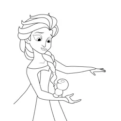 Princess Elsa 13 Free Coloring Page for Kids