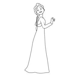 Princess Elsa 17 Free Coloring Page for Kids