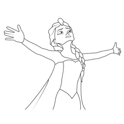Princess Elsa 18 Free Coloring Page for Kids