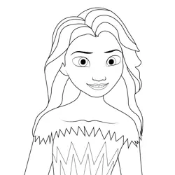 Princess Elsa 3 Free Coloring Page for Kids