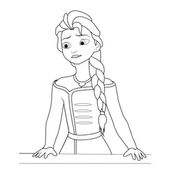 Princess Elsa 4 Free Coloring Page for Kids