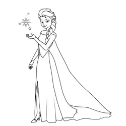 Princess Elsa 5 Free Coloring Page for Kids