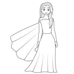 Princess Elsa 8 Free Coloring Page for Kids