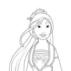 Princess Fa Mulan 14 Free Coloring Page for Kids