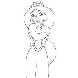 Jasmine Laughing Free Coloring Page for Kids