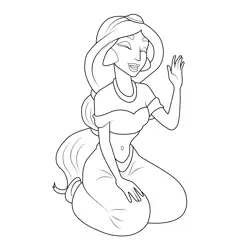 Jasmine Singing Free Coloring Page for Kids