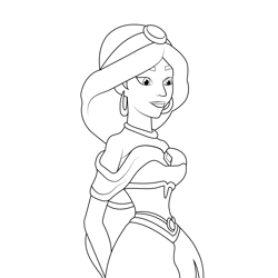 Pricess Jasmine Free Coloring Page for Kids