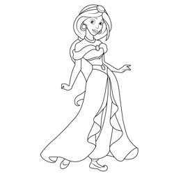 Princess Jasmine 2 Free Coloring Page for Kids