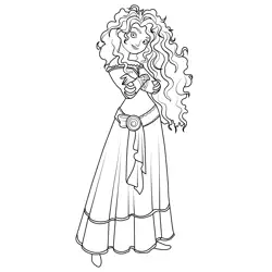 Cute Merida Free Coloring Page for Kids