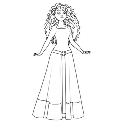 Disney Princess Merida Free Coloring Page for Kids