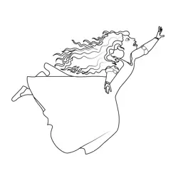 Merida Falling Free Coloring Page for Kids