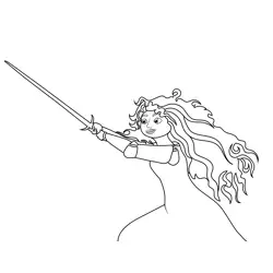 Merida Fighting Free Coloring Page for Kids