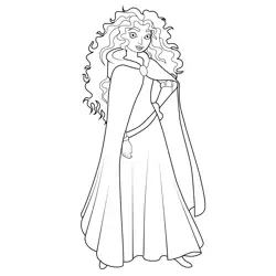 Merida Looking Beautiful Free Coloring Page for Kids