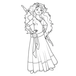 Merida Princess Free Coloring Page for Kids