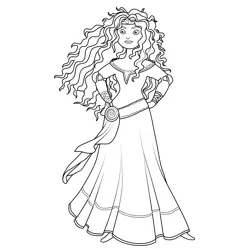 Merida on Adventure Free Coloring Page for Kids