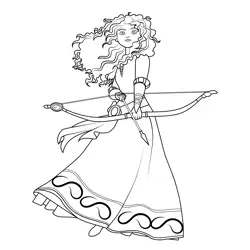Merida with Bow Free Coloring Page for Kids