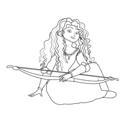 Princess Merida Sitting Free Coloring Page for Kids