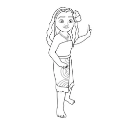 Princess Moana 10 Free Coloring Page for Kids
