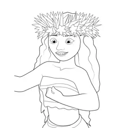 Princess Moana 12 Free Coloring Page for Kids