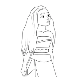 Princess Moana 14 Free Coloring Page for Kids