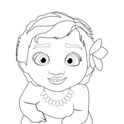 Princess Moana 16 Free Coloring Page for Kids