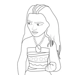 Princess Moana 17 Free Coloring Page for Kids